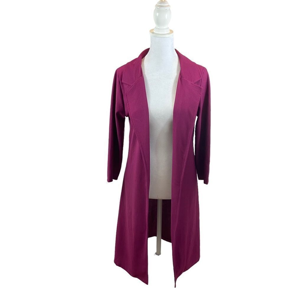 New with Tags Lily by Firmiana Raspberry Colored Open Front Duster‎ Size Small